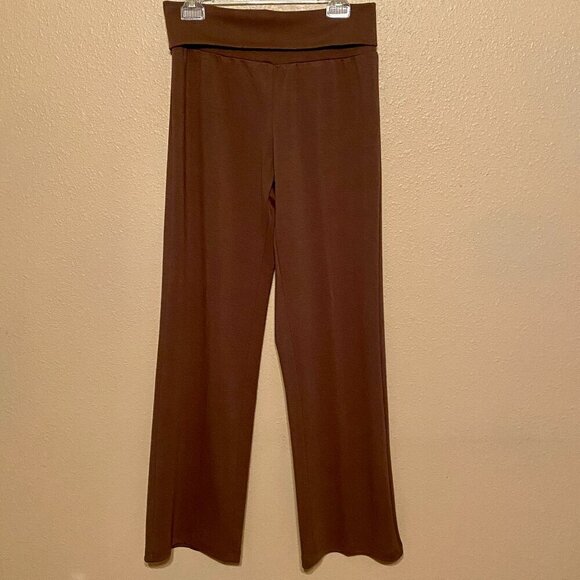 ROAM Pants - ROAM New York Women's Pants Brown Knit Foldover Waist Stretch Size (M)